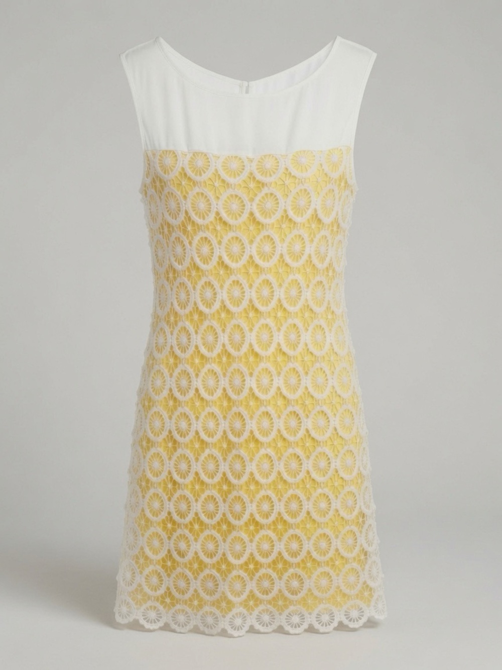 Vince Camuto Yellow, White Dress Size 2